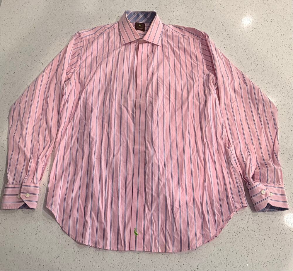 Tailorbyrd Shirt LS Men's Size XL Flip Cuff Off Collar
